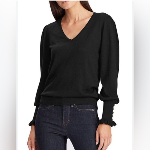 Lauren Ralph Lauren Tops - Ralph Lauren Black Cotton Sweater size L